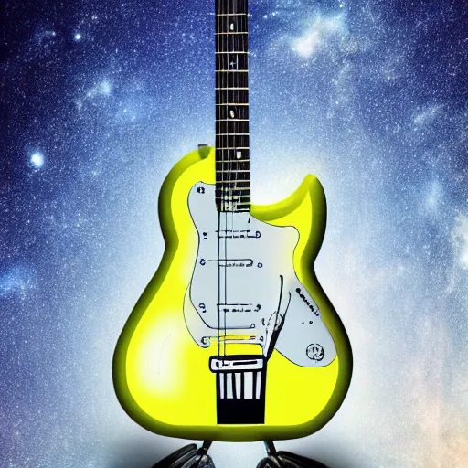 Image similar to an electric guitar made entirely out of the universe