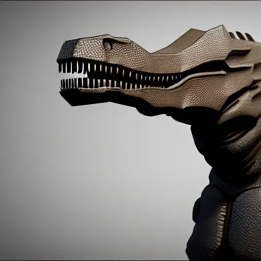 Image similar to gun in the style of a t - rex, award winning, unreal engine 5 render, volumetric fog, ray traced, award winning, intricate details, photorealistic, trending on cgsociety