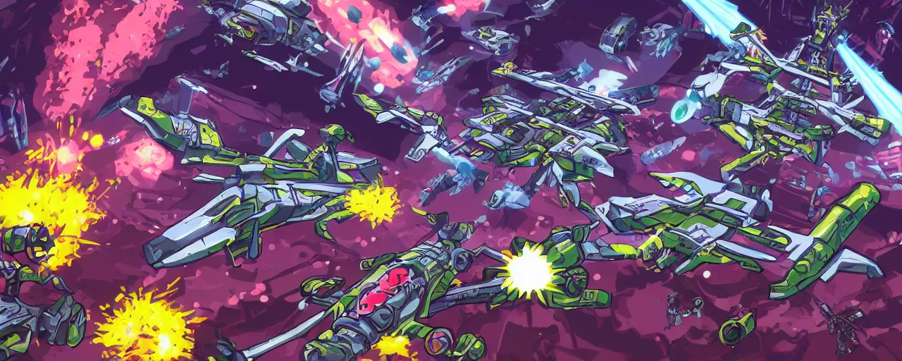 Image similar to 2D videogame in the style of Mushihimesama and Space Invaders with a spaceship shooting up at a giant skull boss shooting complex barrage of bullet patterns, boss fight, scifi, shmup, 4K, UHD, HDR