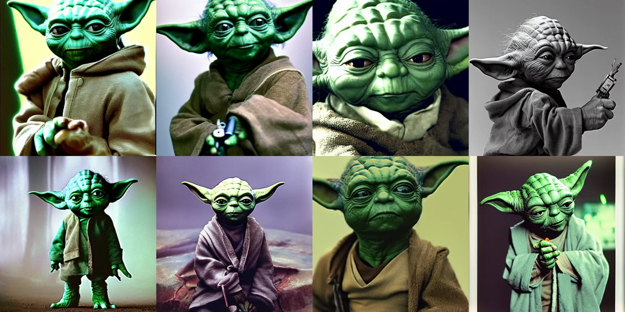 Prompt: yoda as a Young gamer, photo by Annie Leibovitz