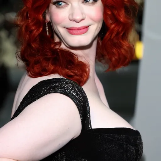 Image similar to christina hendricks bending down,