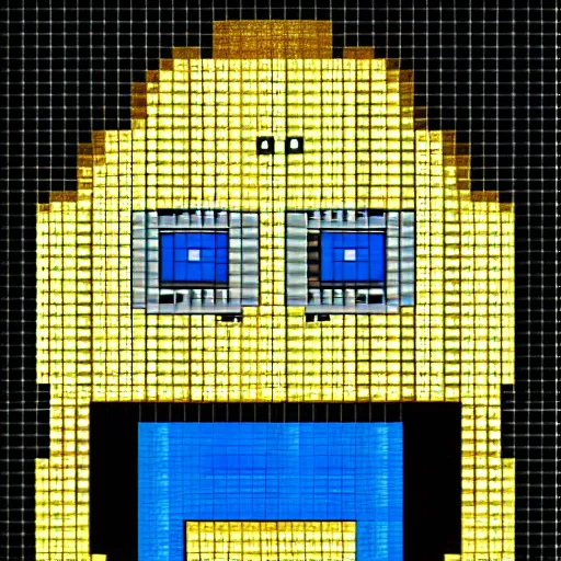 Prompt: evil robot minion, pixel art
