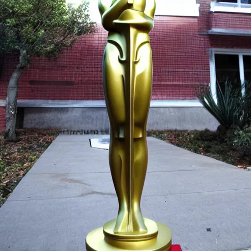 Prompt: female Oscar statue, photo