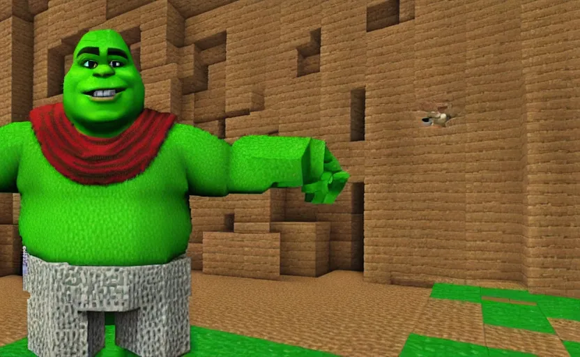 Image similar to shrek minecraft