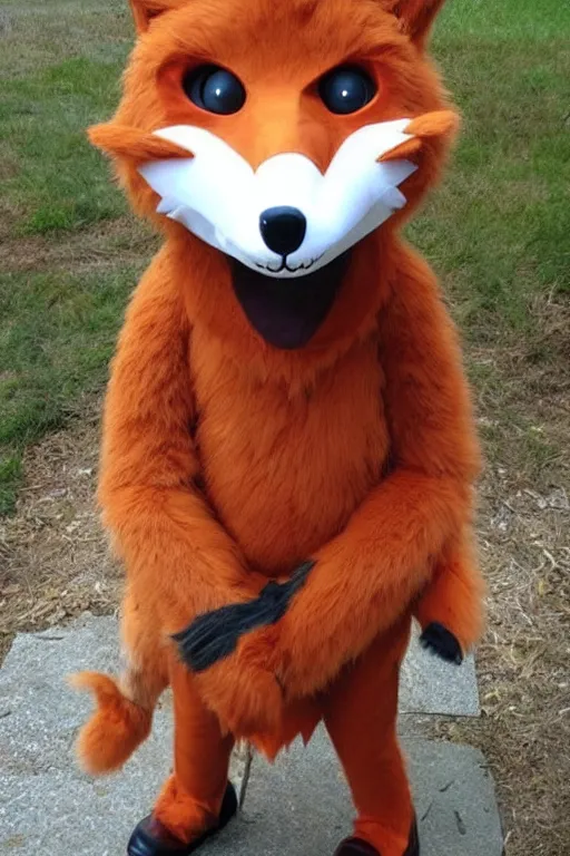 Image similar to an anthropomorphic fox, fursuit!!!!, cosplay