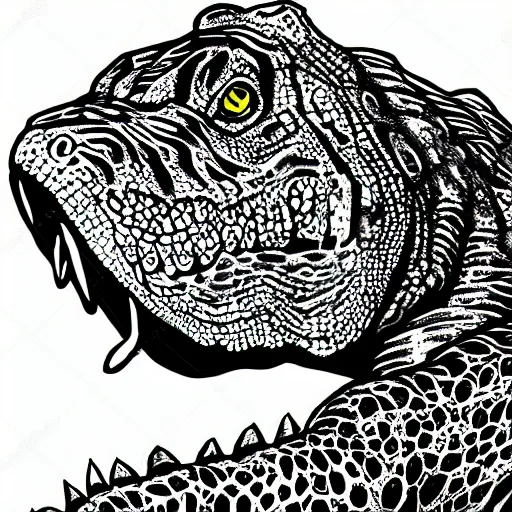 Image similar to 1 0 2 4 x 1 0 2 4 high resolution crocodile morphed with tiger kinetic art etching black and white “ gray ’ s anatomy ”