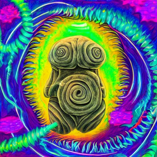 Image similar to cozy place for tardigrades, dmt art