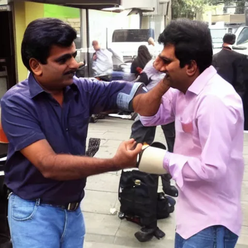 Prompt: of vinod having a fight with his manager