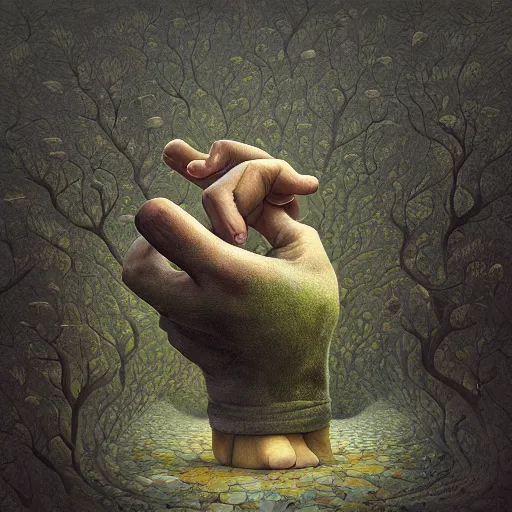 Image similar to recursive, painting hand, gediminas pranckevicius