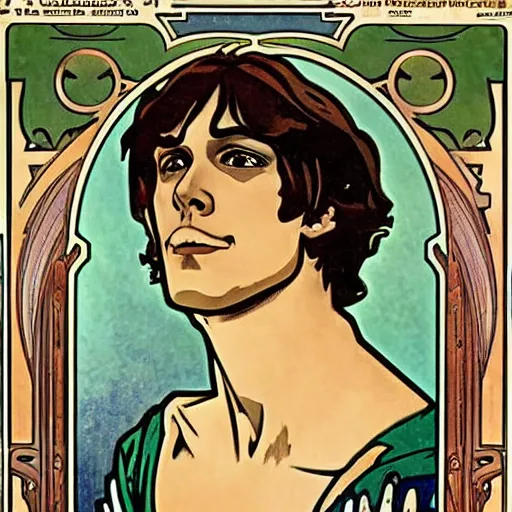 Prompt: Shaggy Rogers poster by Alphonse Mucha Art Nouveau-H 900