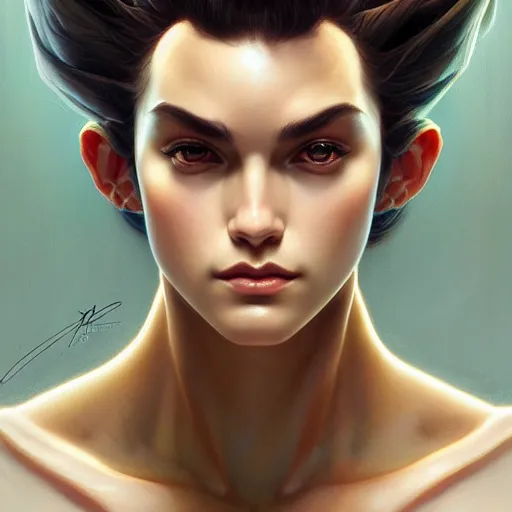 Image similar to symmetry!! intense portrait of broli, intricate, elegant, highly detailed, my rendition, digital painting, artstation, concept art, smooth, sharp focus, illustration, art by artgerm and greg rutkowski and alphonse mucha