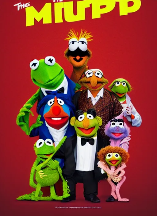 Prompt: The Muppet Show cast portrait photo, Pulp Fiction style, highly detailed, pop art poster, vector art, Unreal engine, Octane render, Weta digital, HDRP, RTX, volumetric lighting, poster artwork by Michael Whelan and Tomer Hanuka