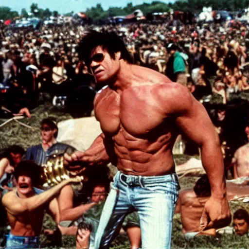 Image similar to hulk performing at woodstock