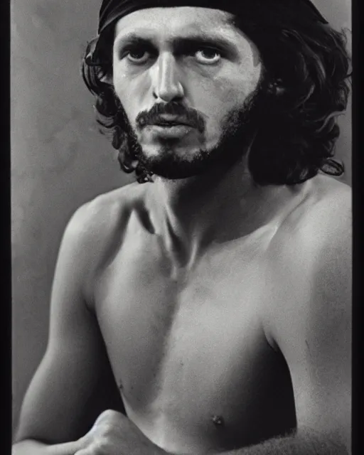 Image similar to Portrait of Larry Bird, Larry Bird as Che Guevara, Guerilla Heroica, Black and White, Photograph by Alberto Korda, inspiring, dignifying, national archives