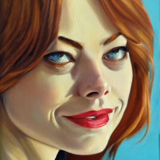 Image similar to emma stone, oil painting, renascentist