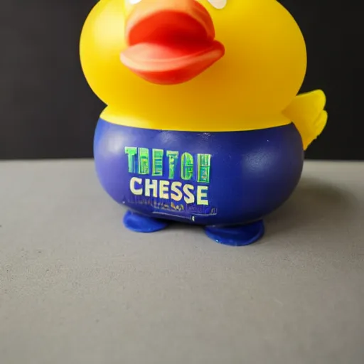 Image similar to a rubber duck made of cheese