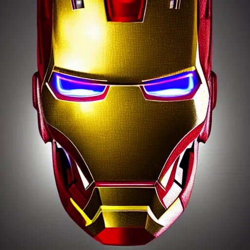 Image similar to mosaic portrait of iron man with robot ears by Saimir Strati, 4k, intricate details, fire