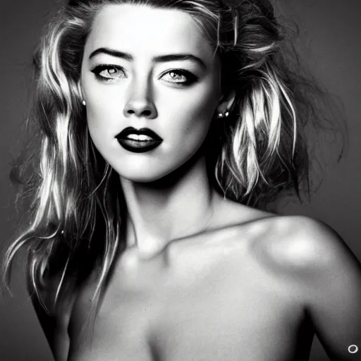 Image similar to portrait of amber heard by mario testino 1 9 8 0, 1 9 8 0 s style, headshot, taken in 1 9 8 0, detailed, award winning, sony a 7 r