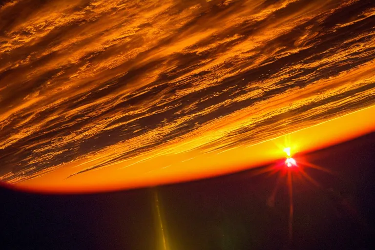 Image similar to photo of earth sunset from the international space station