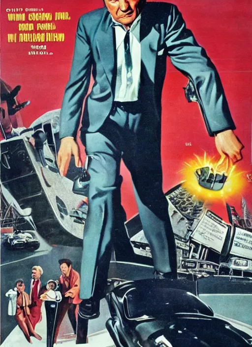 Image similar to columbo in 1 9 5 0 s pulp sci - fi movie poster, retrofuturism, highly detailed, mgm studios, david klein, reynold brown