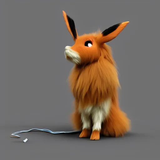 Prompt: eevee smoking a cigarette, 4 k, render, hairy, realistic