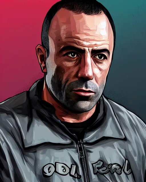 Prompt: a close - up portrait of joe rogan, in the style of gta 4, highly detailed, trending on artstationhq