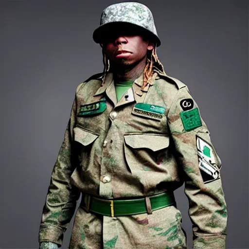 Image similar to lil wayne on japanese soldier suit