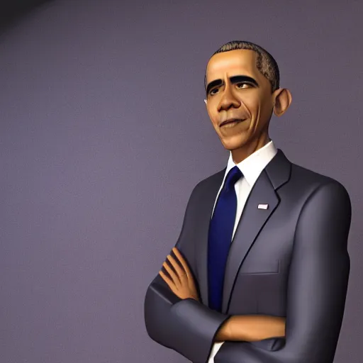 Image similar to Barack Obama animatronic, octane render, studio lighting, 35mm lens, high resolution 8k, 3D model,