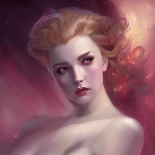 Image similar to a portrait of a haunted beautiful girl bored by charlie bowater and anna dittmann and gil elvgren.