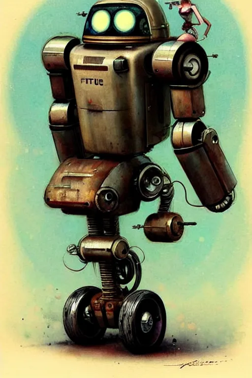 Prompt: ( ( ( ( ( 1 9 5 0 s retro future android robot ratrod. muted colors., ) ) ) ) ) by jean - baptiste monge,!!!!!!!!!!!!!!!!!!!!!!!!!