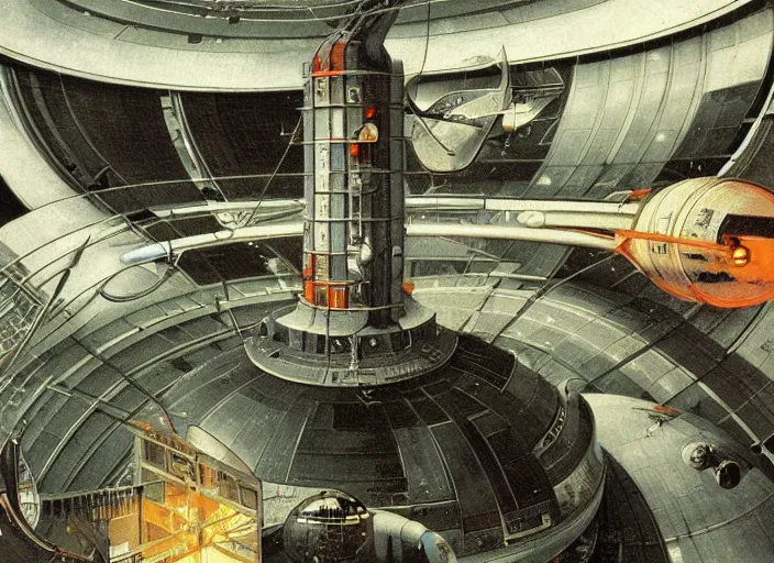 Image similar to an intricately detailed space station by Hieronymus Bosch and Syd Mead