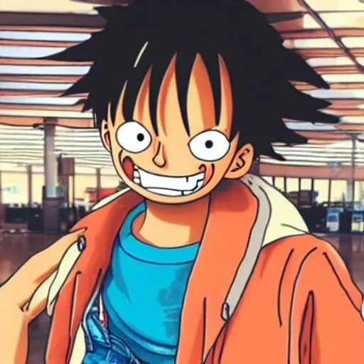 Image similar to “ luffy at a airport ”