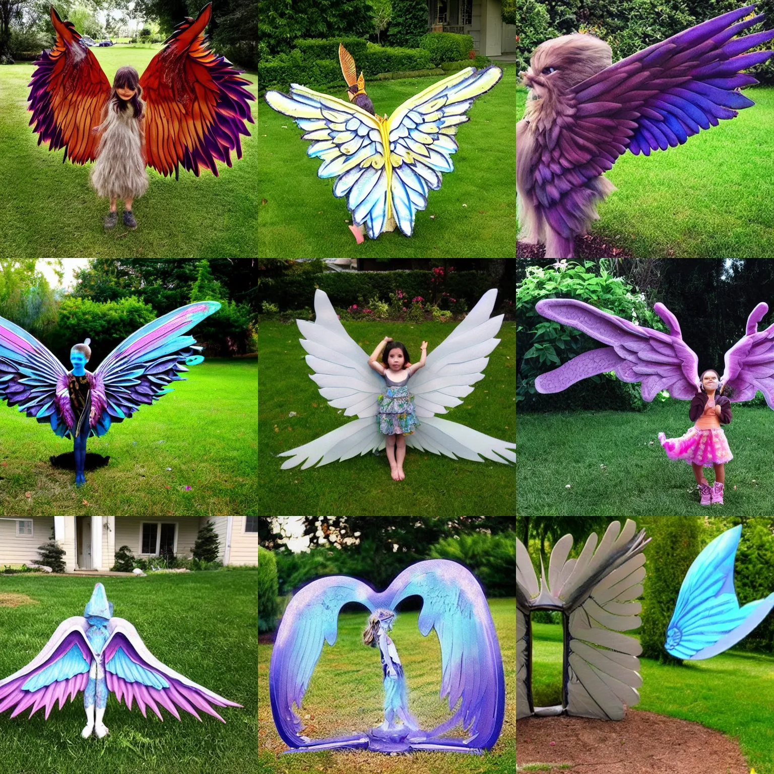 Prompt: < photo hd trending cute > a mystical portal has opened on my lawn, a winged creature emerges < / photo >