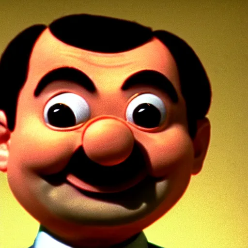 Image similar to mr. bean as ernie from ernie and bert. movie still. cinematic lighting.