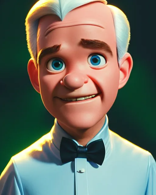 Image similar to disney pixar portrait 8 k photo of young steve martin as george jetson : : by weta, greg rutkowski, wlop, ilya kuvshinov, rossdraws, artgerm, annie leibovitz, rave, unreal engine, alphonse mucha : :