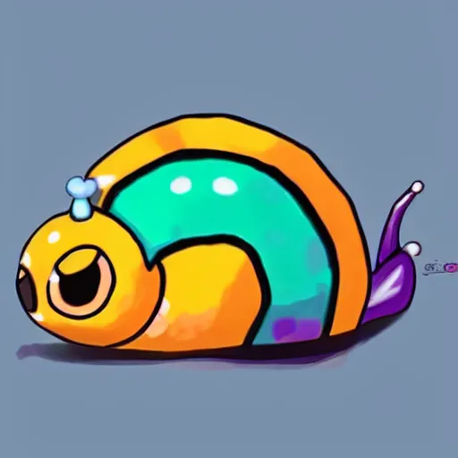 Image similar to A pokemon that looks like A Tangguan snail with multi-colored gemstones on the raised part of the shell，Trending on art station. Unreal engine.