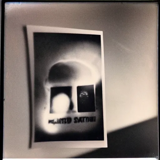 Image similar to Scariest thing ever seen, polaroid photo with flash, eerie, horror