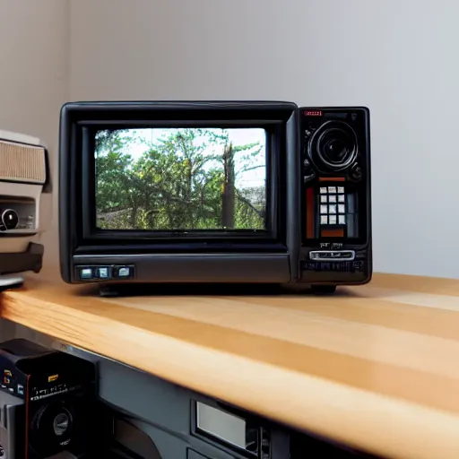 Prompt: a professional studio photograph ((of a 90s television and VHS combo playing a video)) (((((((((((((of clouds))))))))))))), key light, 50mm, shallow depth of field, no artefacts