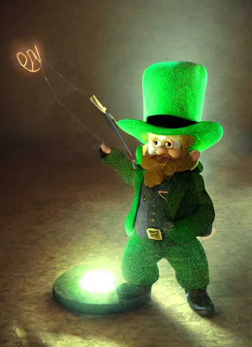 Prompt: a leprechaun by Apofiss, volumetric lighting