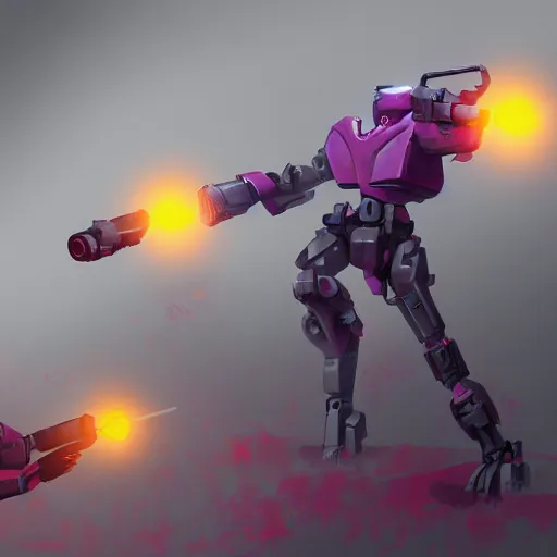 Prompt: Elita One armed with a blaster in a gun fight, smoke, dynamic lighting, explosions, artstation, robot,