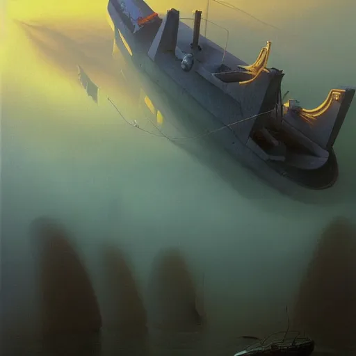 Prompt: semi translucent 90s tech in LED lit axlotyl tanks submerged in the fog continuum, hyperdetailed painting by Michael Whelan, Vladimir Kush