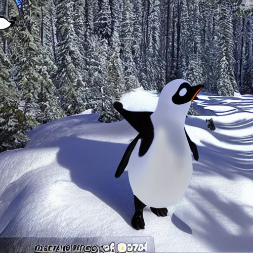 Prompt: Club Penguin, trail cam