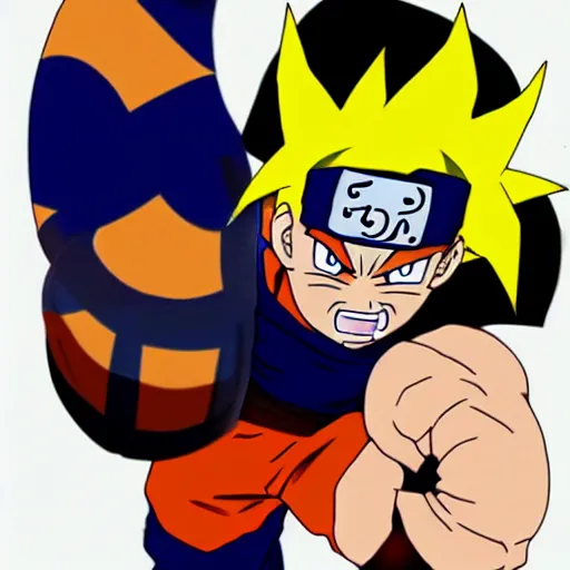 Image similar to fusion of goku and naruto