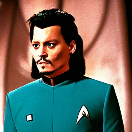 Prompt: johnny depp in star trek ( 1 9 9 6 )