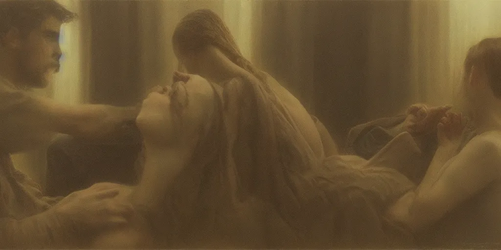 Prompt: Concept Art of cinematography of Terrence Malick film by Monia Merlo by Carl Gustav Carus