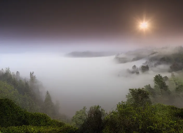 Prompt: an emerald bridge over a river of red wine. highly detailed. mythical. magical. mist. foggy. 4k. 800 iso.