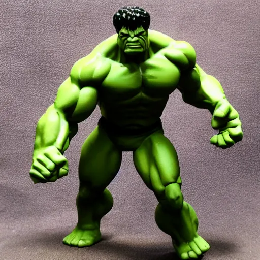 Prompt: realistic rock figurine, from the incredible hulk toy n-9