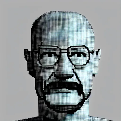 Prompt: walter white made of marbles, voxels