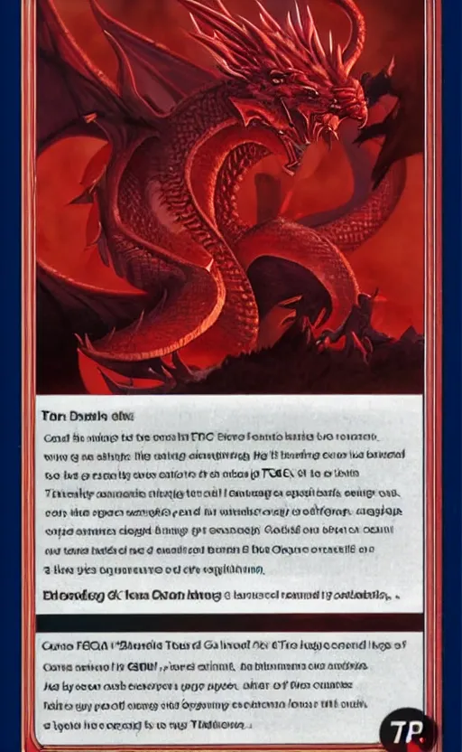 pokemon card trading fantasy card of a red dragon