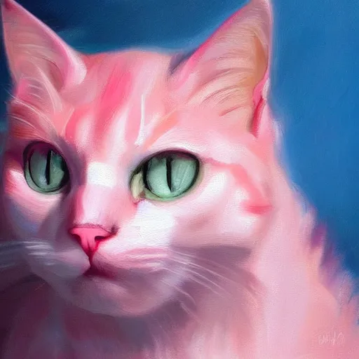 Image similar to pink cat, oil Painting, ultradetailed, artstation